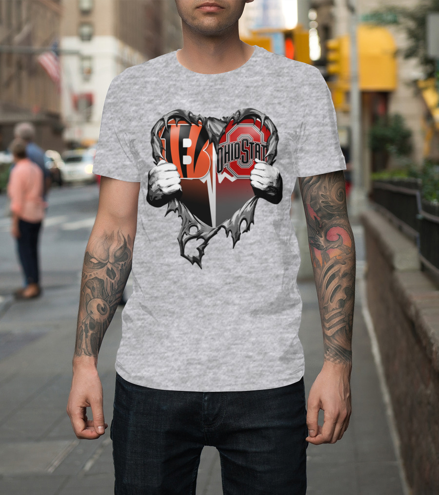 Bengals Ohio State Heart Rip Through T-Shirt