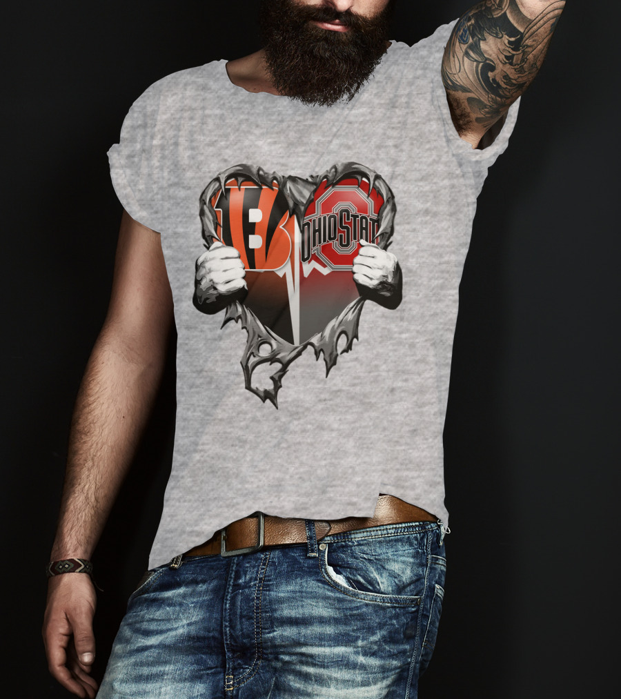 Bengals Ohio State Heart Rip Through T-Shirt