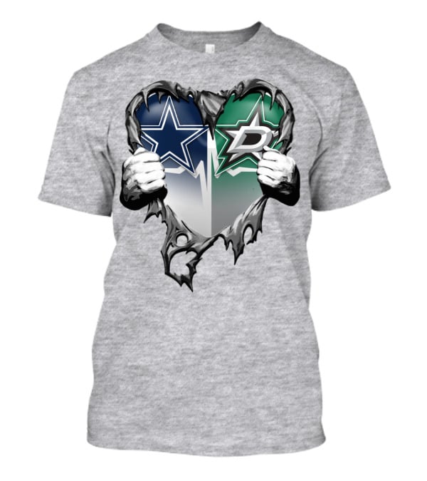 Dallas Cowboys Star Dallas Stars Logo Heart Hands Xatt044 T-Shirt