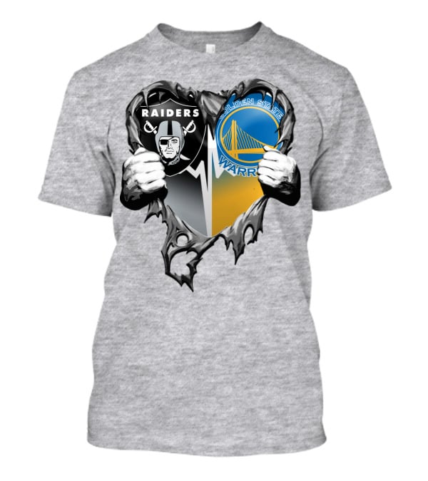 Raiders Golden State Warriors Heart Logo Xatt094 T-Shirt