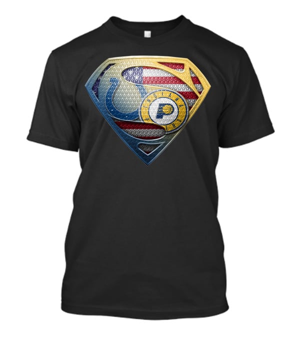 Indianapolis Colts Superman Logo American Flag T-Shirt