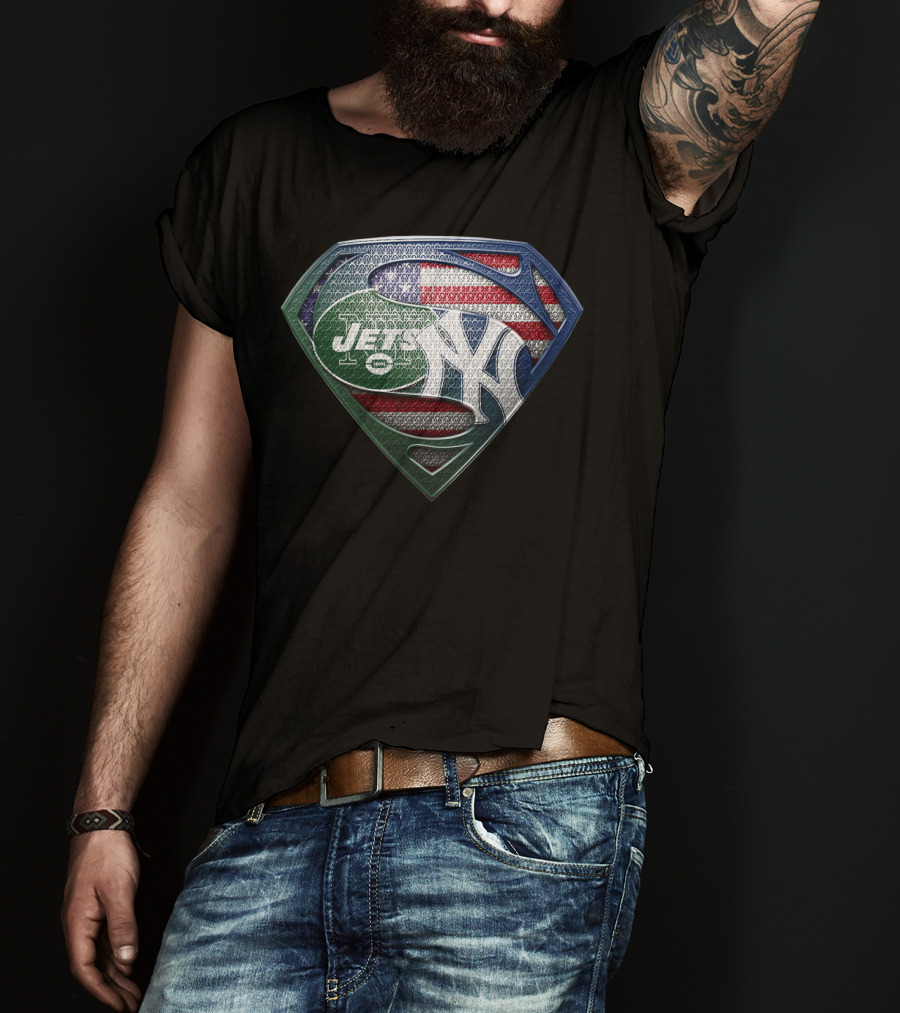 New York Jets Yankees Usa Shield T-Shirt