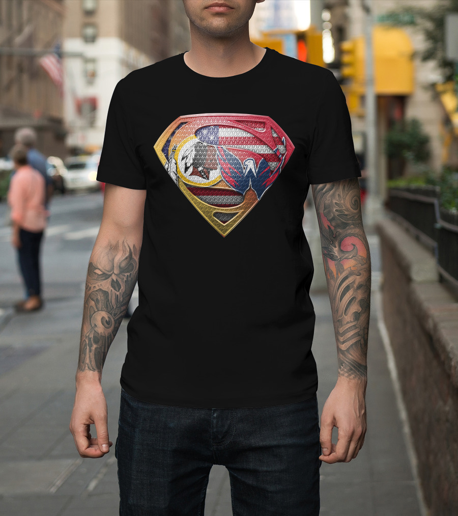Washington Dc Sports Team Logos Superman Shield T-Shirt