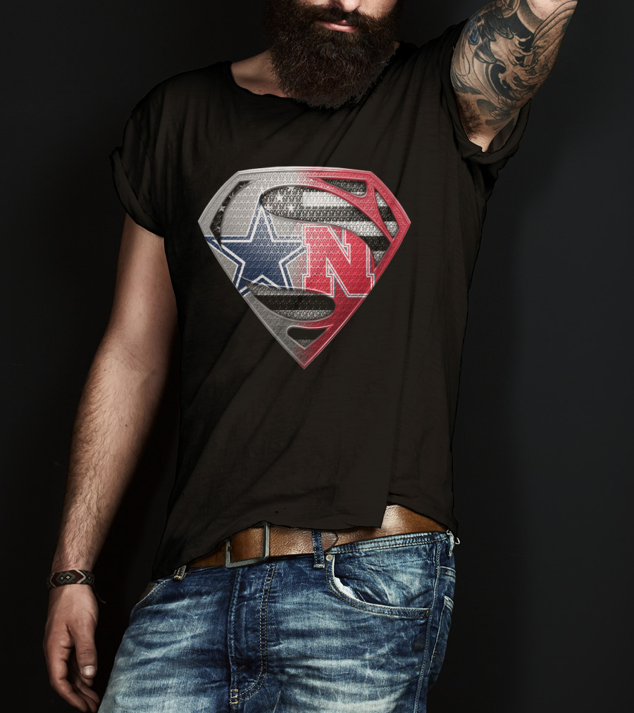 Cowboys Nebraska Fusion Superman Shield T-Shirt