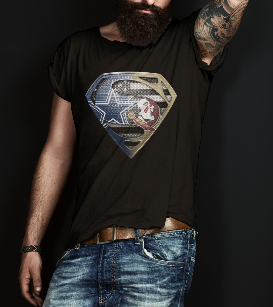 Cowboys Seminoles Superman Logo Fusion T-Shirt