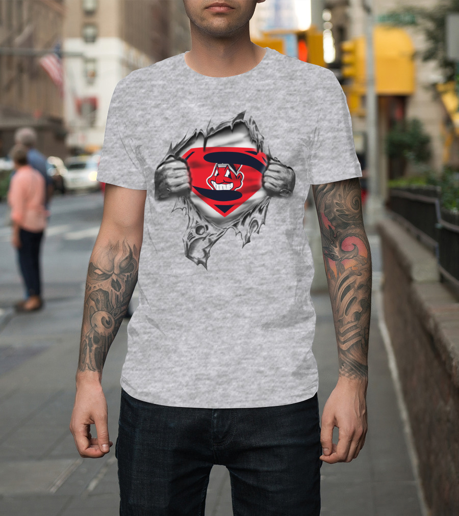 Superman Cleveland Baseball Chief Wahoo Logo Spmxa030 T-Shirt