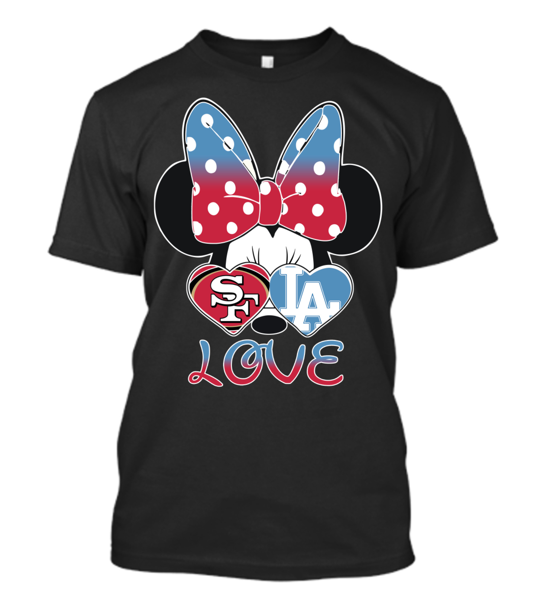 Minnie Mouse Sf 49ers La Dodgers Love T-Shirt