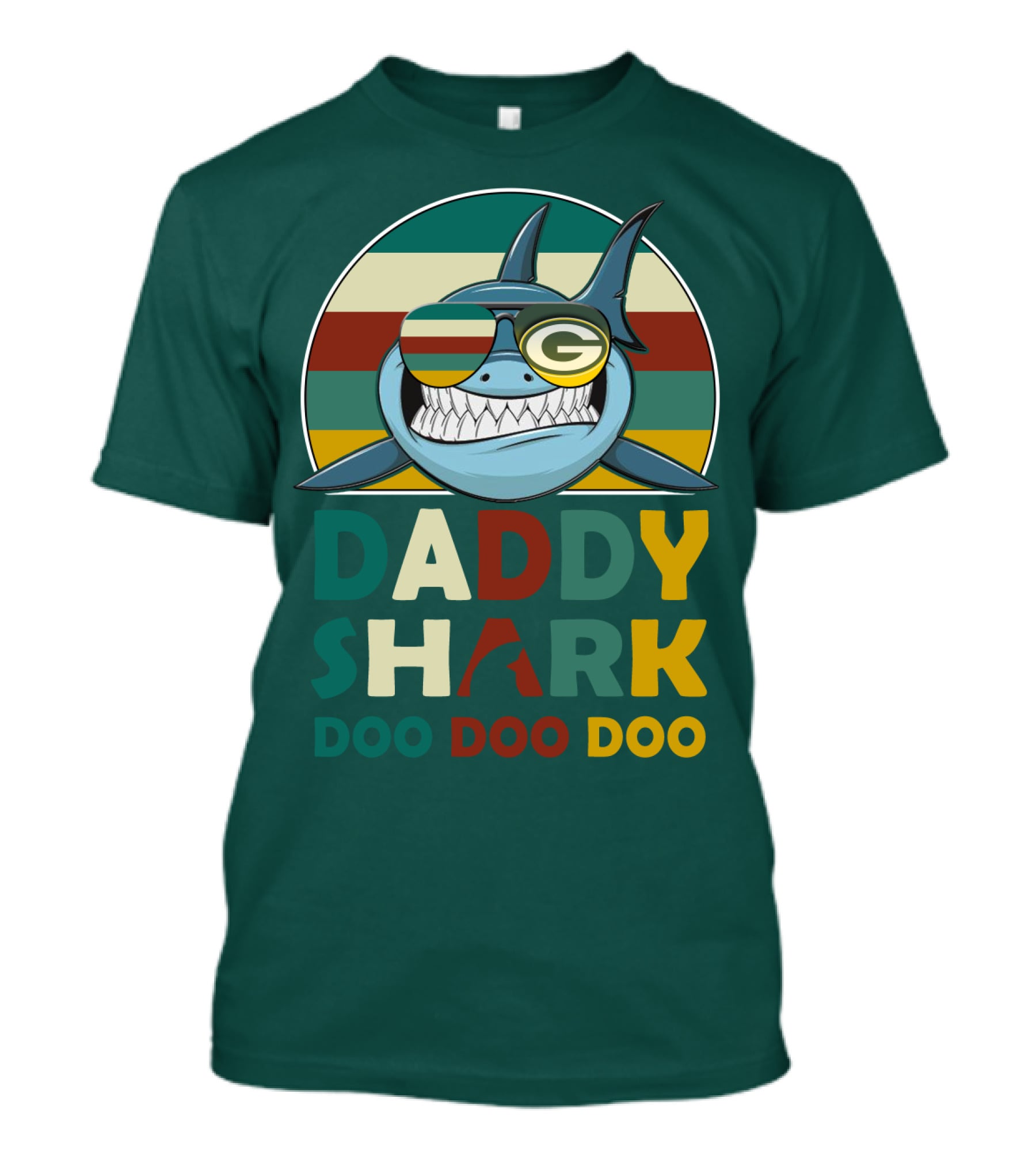 Daddy Shark Green Bay Packers Doo Doo Doo T-Shirt