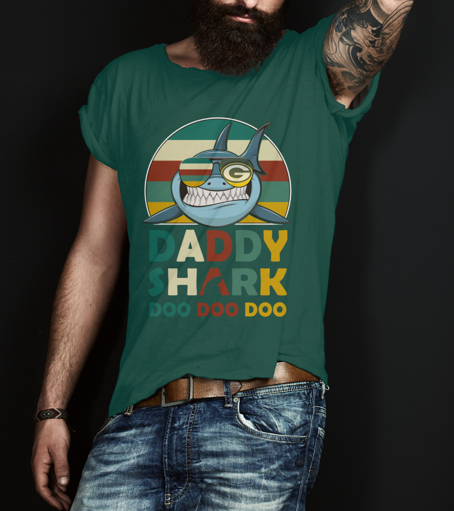 Daddy Shark Green Bay Packers Doo Doo Doo T-Shirt