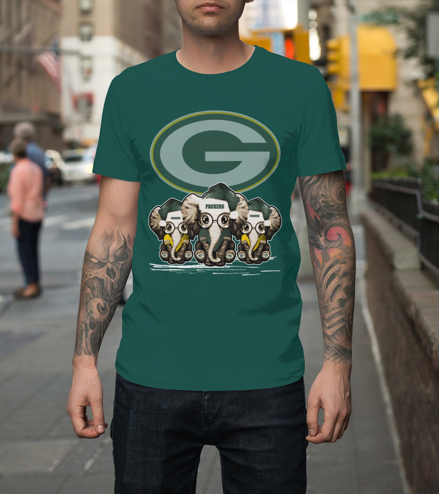Green Bay Packers Elephants Logo Packers T-Shirt