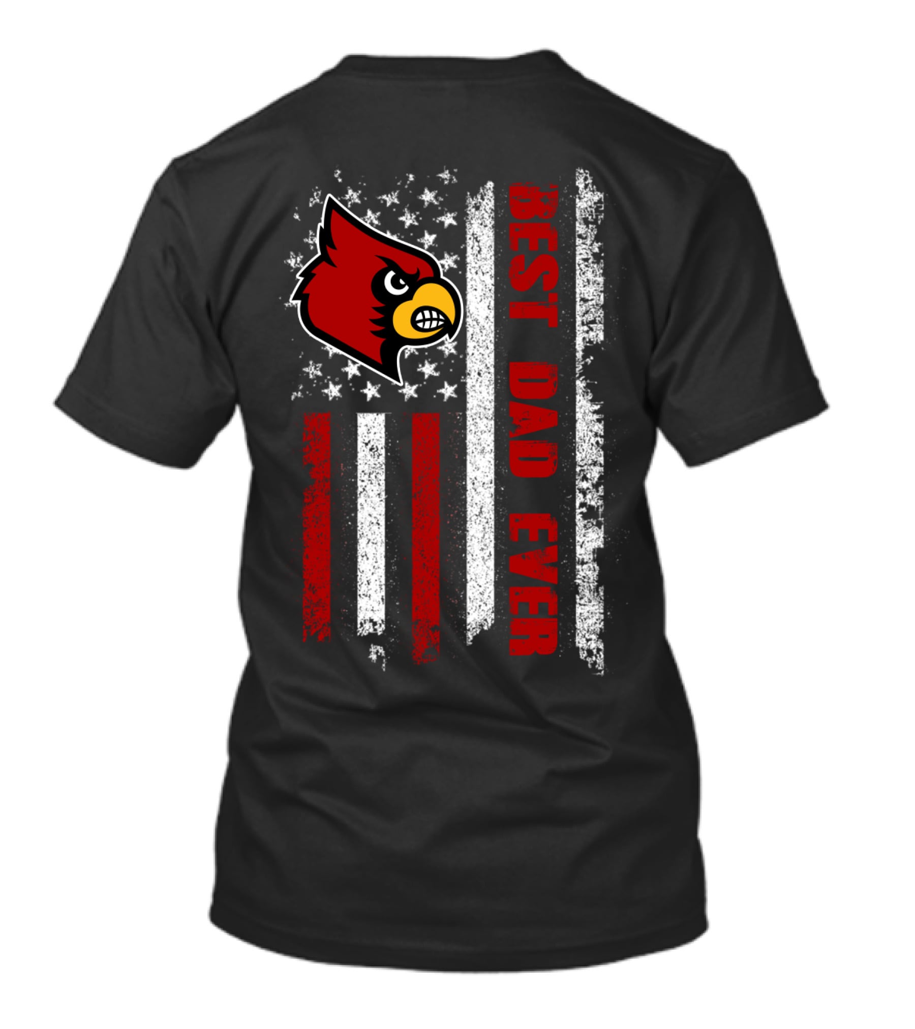 Evd 048 Best Dad Ever Louisville Cardinals Flag Stripes T-Shirt