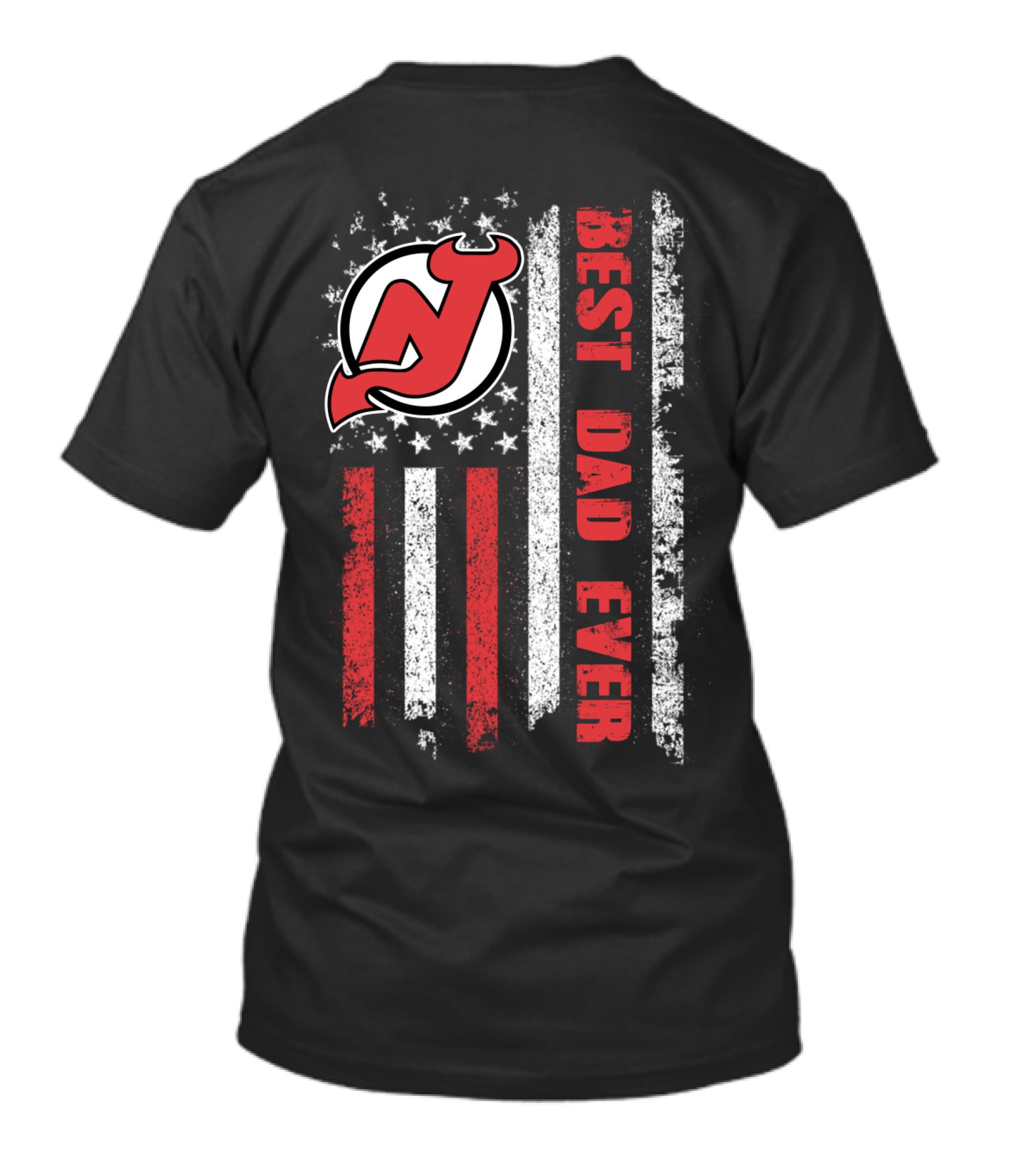 New Jersey Devils Best Dad Ever American Flag T-Shirt