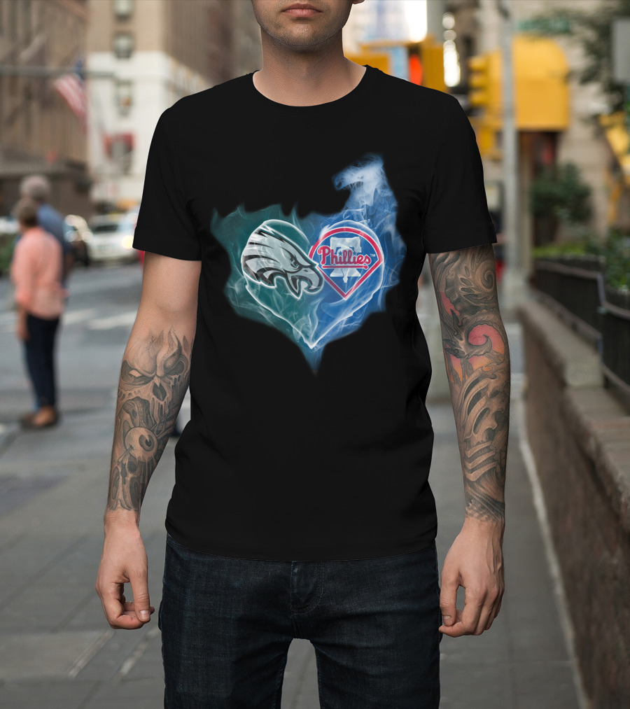 Eagles Phillies Heart Fusion T-Shirt
