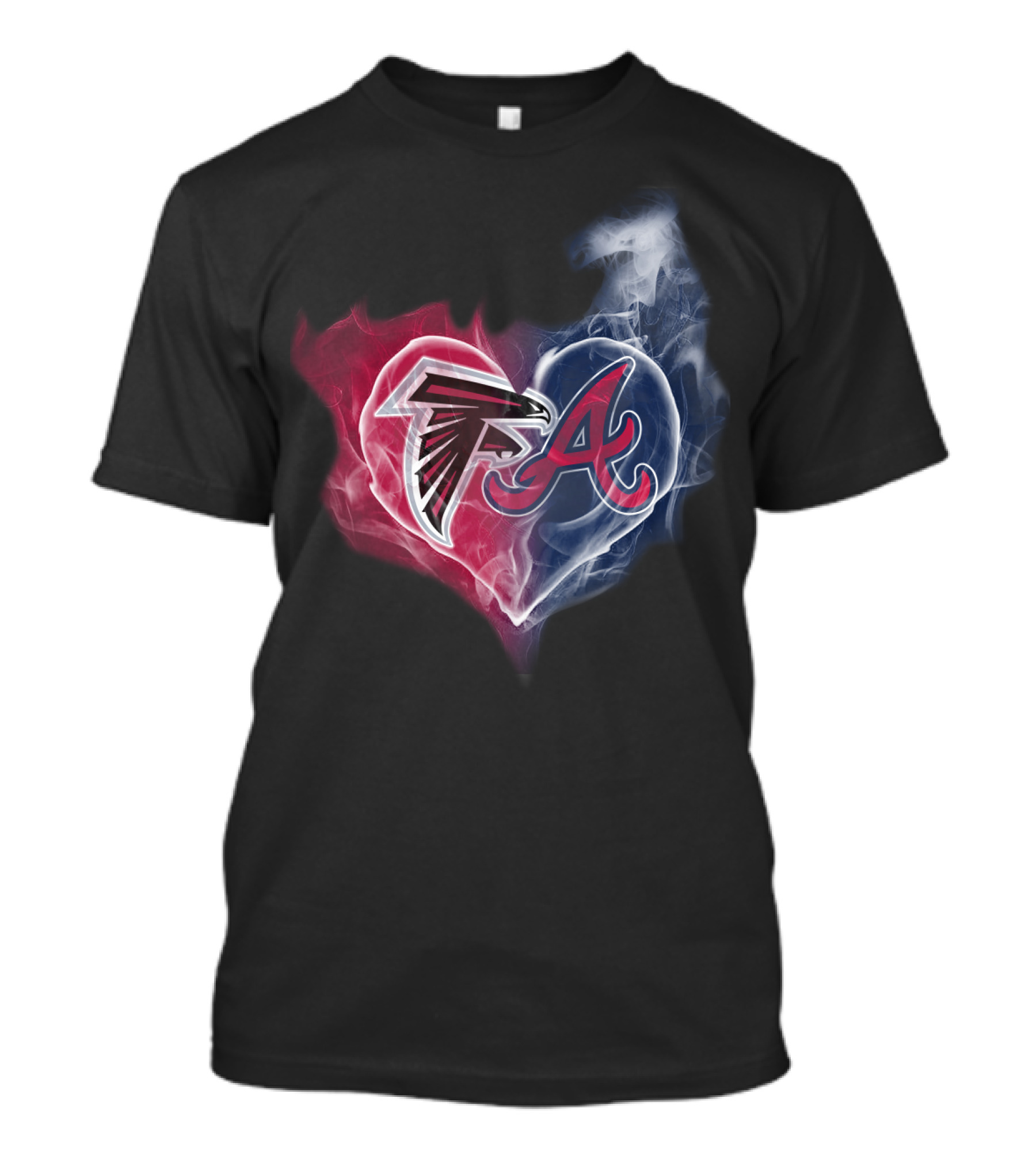 Falcons Braves Heart Smoke Atlanta Sports T-Shirt