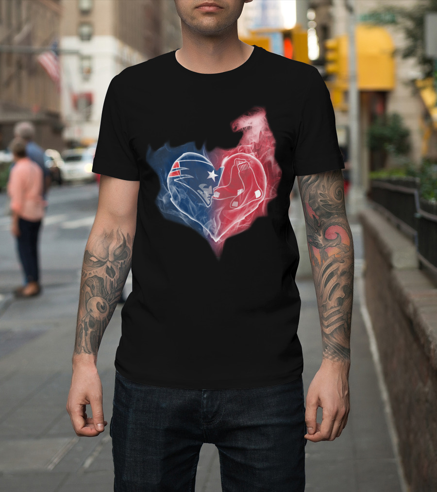 Patriots Red Sox Heart Fusion T-Shirt