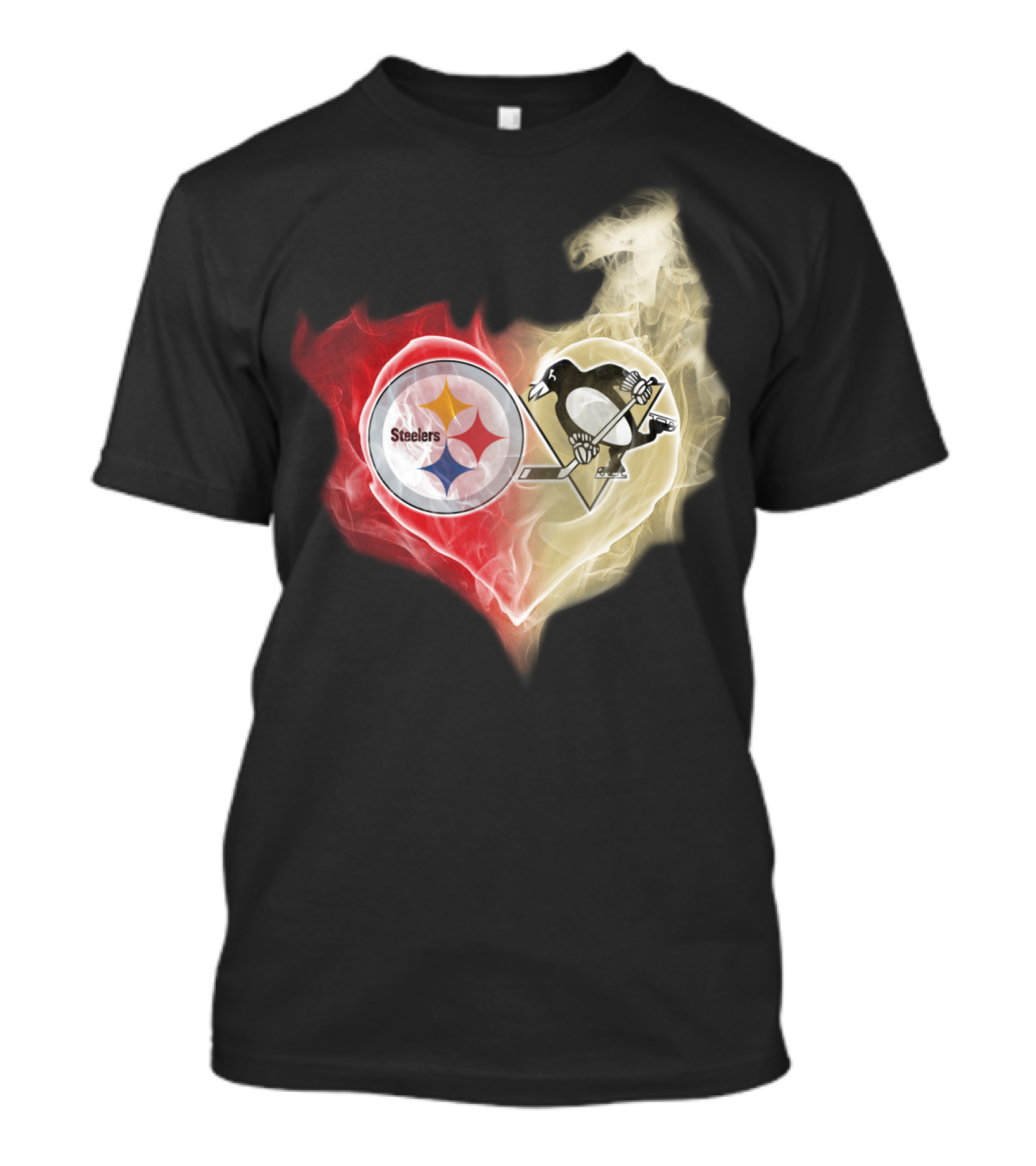 Steelers Penguins Smoke Heart T-Shirt