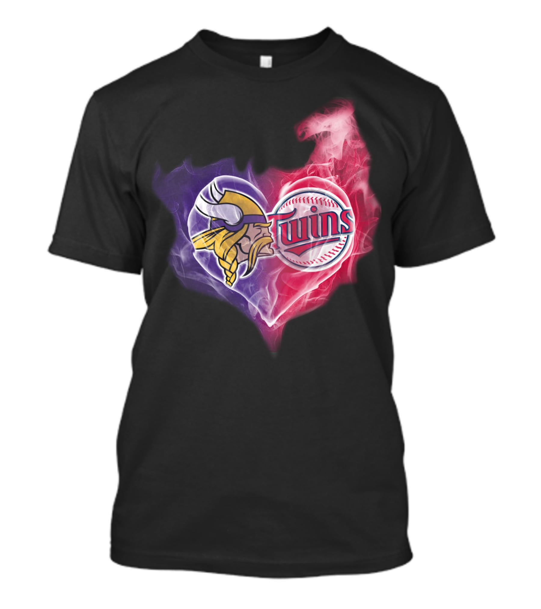 Minnesota Vikings Twins Heart Smoke Unity T-Shirt