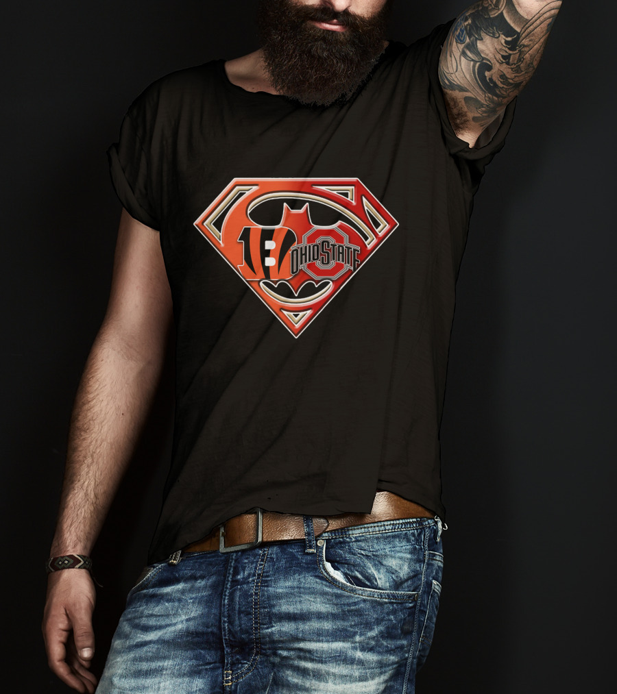 Superman Batman Cincinnati Bengals Ohio State T-Shirt