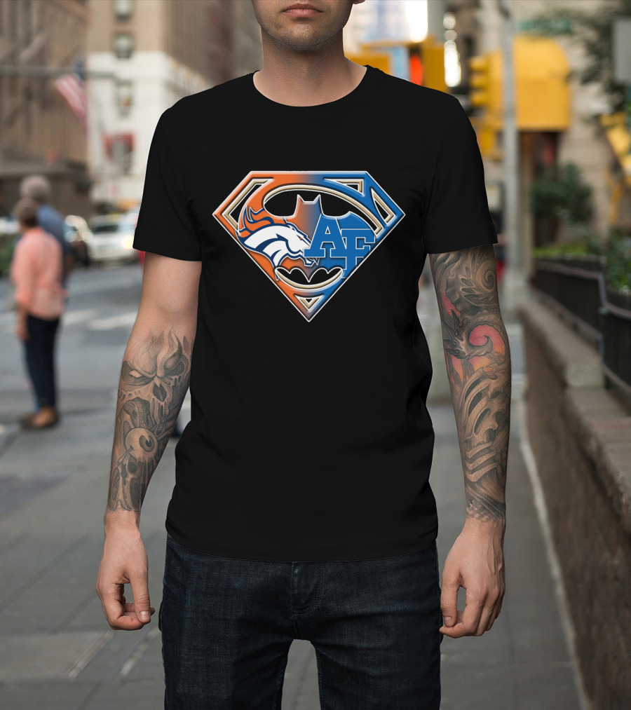 Denver Broncos Air Force Batman Superhero Shield Logo Bat 015 T-Shirt