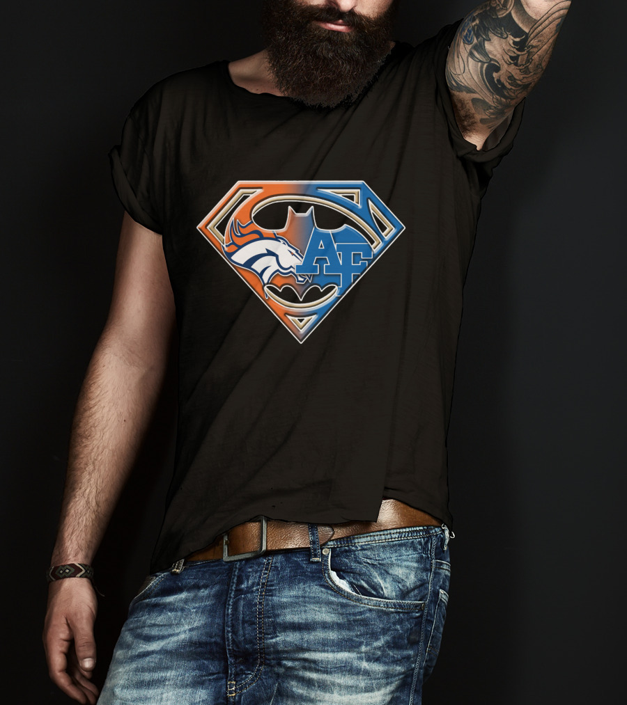 Denver Broncos Air Force Batman Superhero Shield Logo Bat 015 T-Shirt