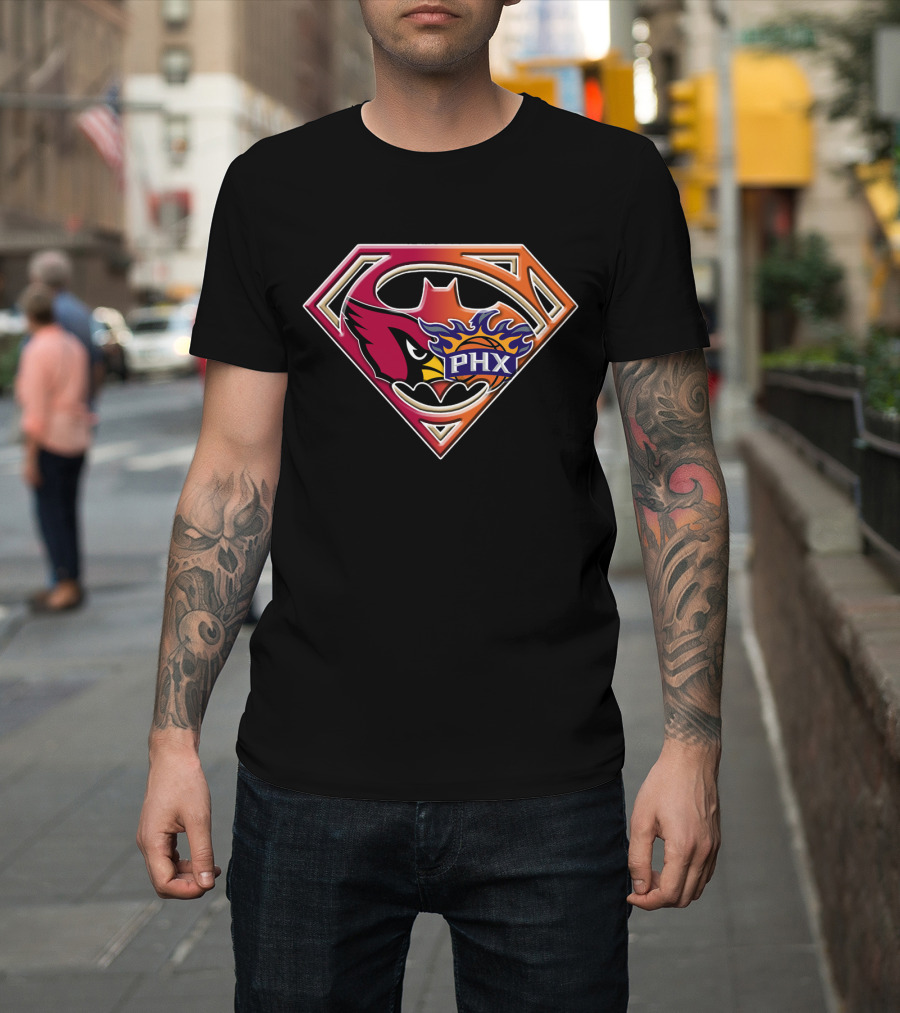 Phoenix Suns Cardinals Superman Logo Fusion T-Shirt