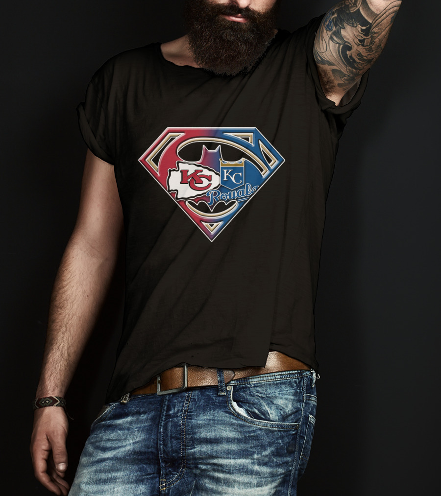 Kc Chiefs Royals Batman Superman Logo Bat 037 T-Shirt