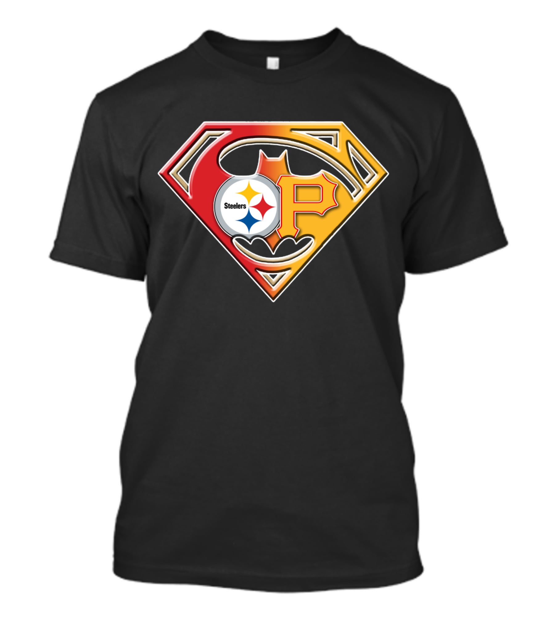 Steelers Pirates Superman Batman Logo Combo T-Shirt
