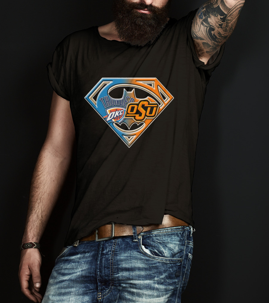 Thunder Okc Osu Bat 127 Superhero T-Shirt