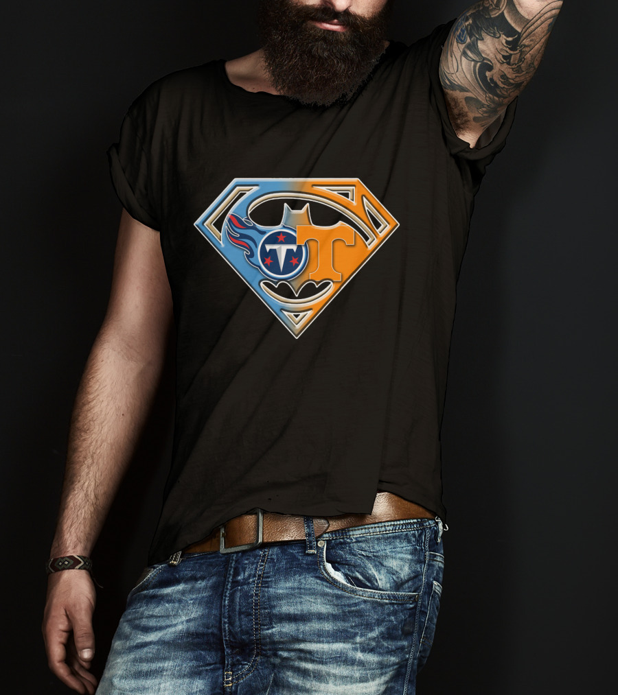 Tennessee Titans Volunteers Superman Batman T-Shirt