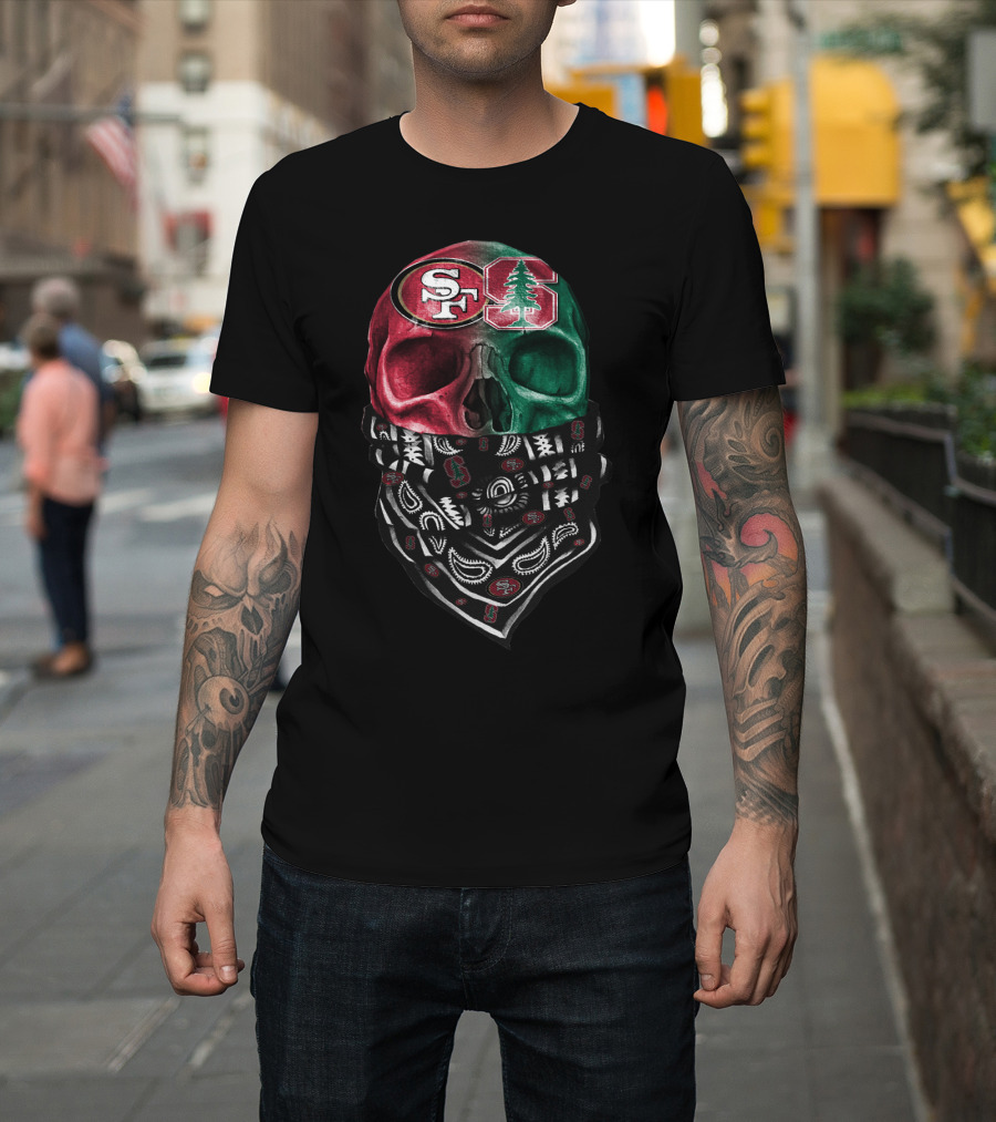San Francisco 49ers Stanford University Skull Bandana T-Shirt