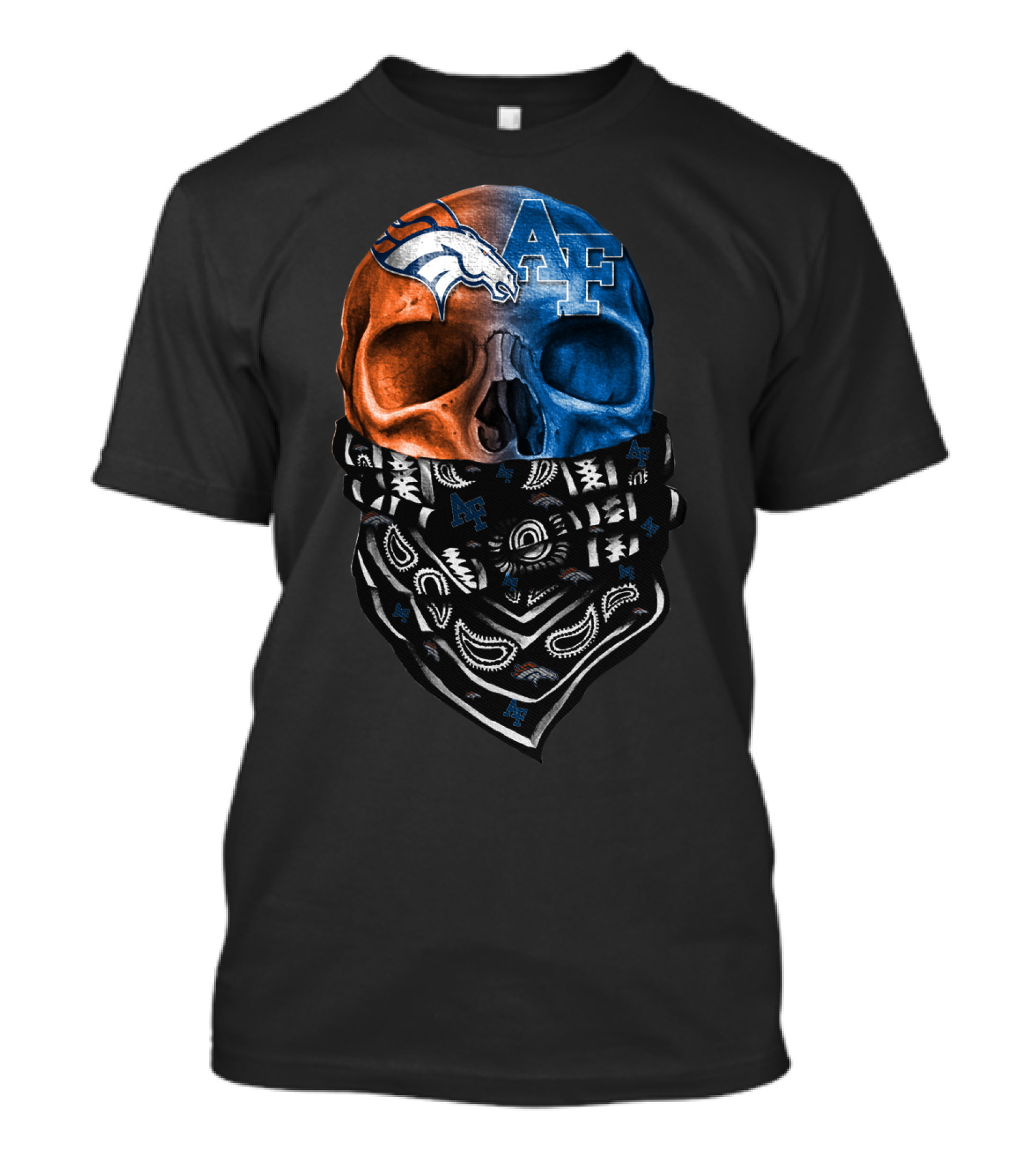 Af Broncos Skull Bandana Sku 015 T-Shirt