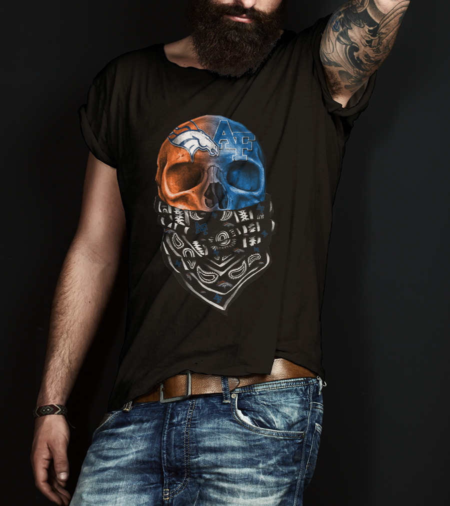 Af Broncos Skull Bandana Sku 015 T-Shirt