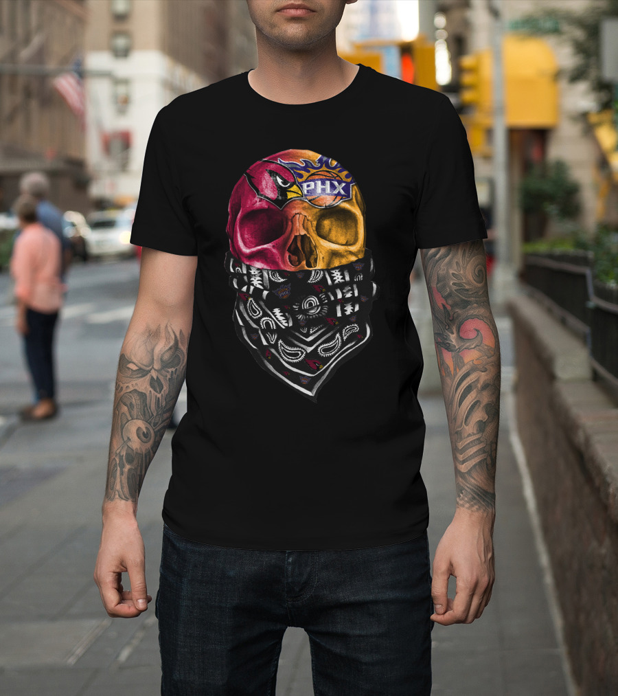 Cardinals Suns Bandana Skull T-Shirt