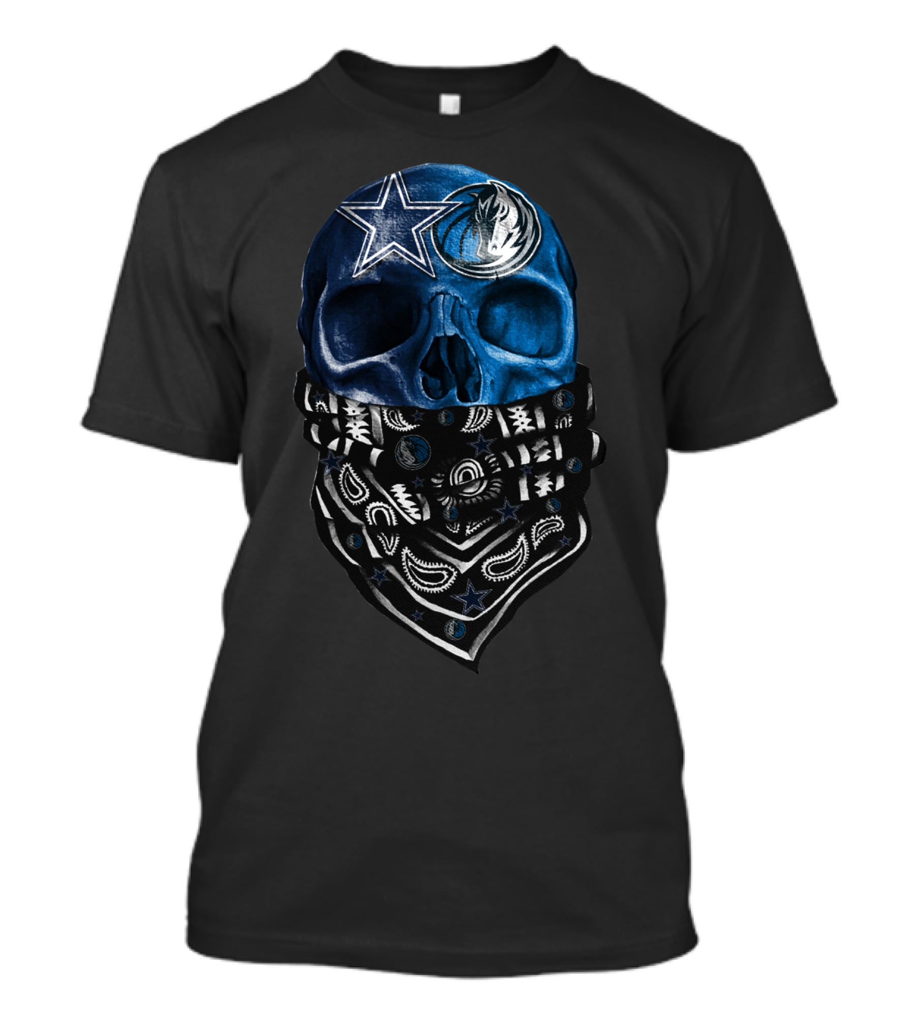Dallas Cowboys Mavericks Skull Bandana T-Shirt