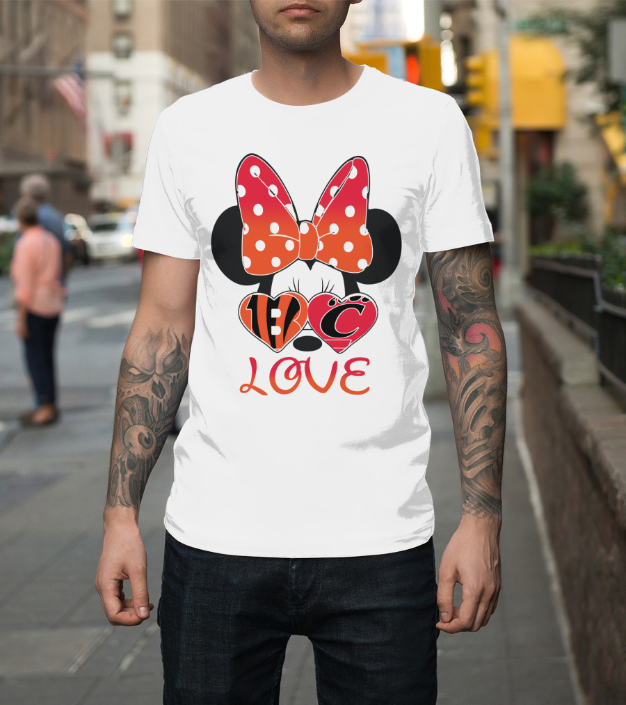 Love Minnie Polka Dot Bow C And B Stripes Hearts T-Shirt