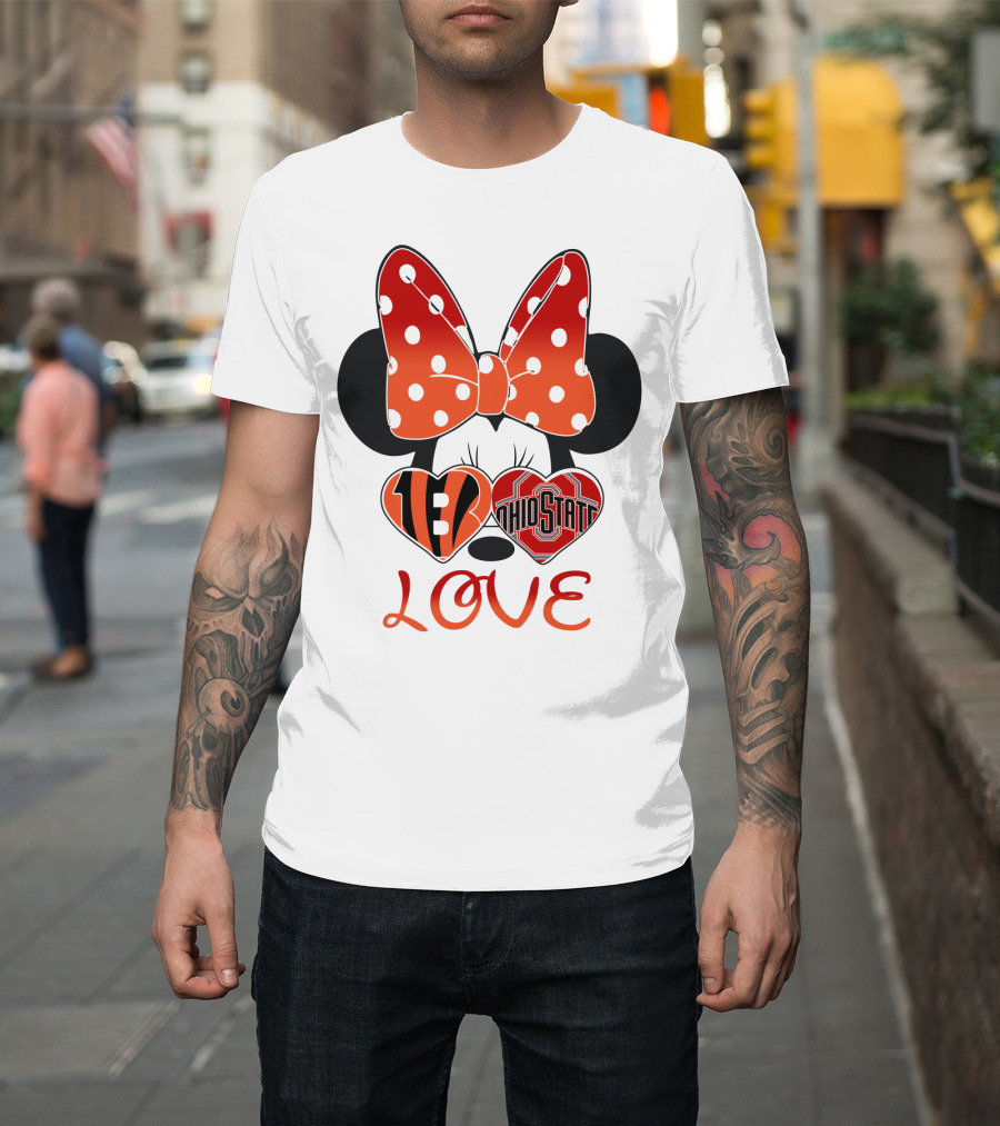Minnie Mouse Bengals Ohio State Love T-Shirt