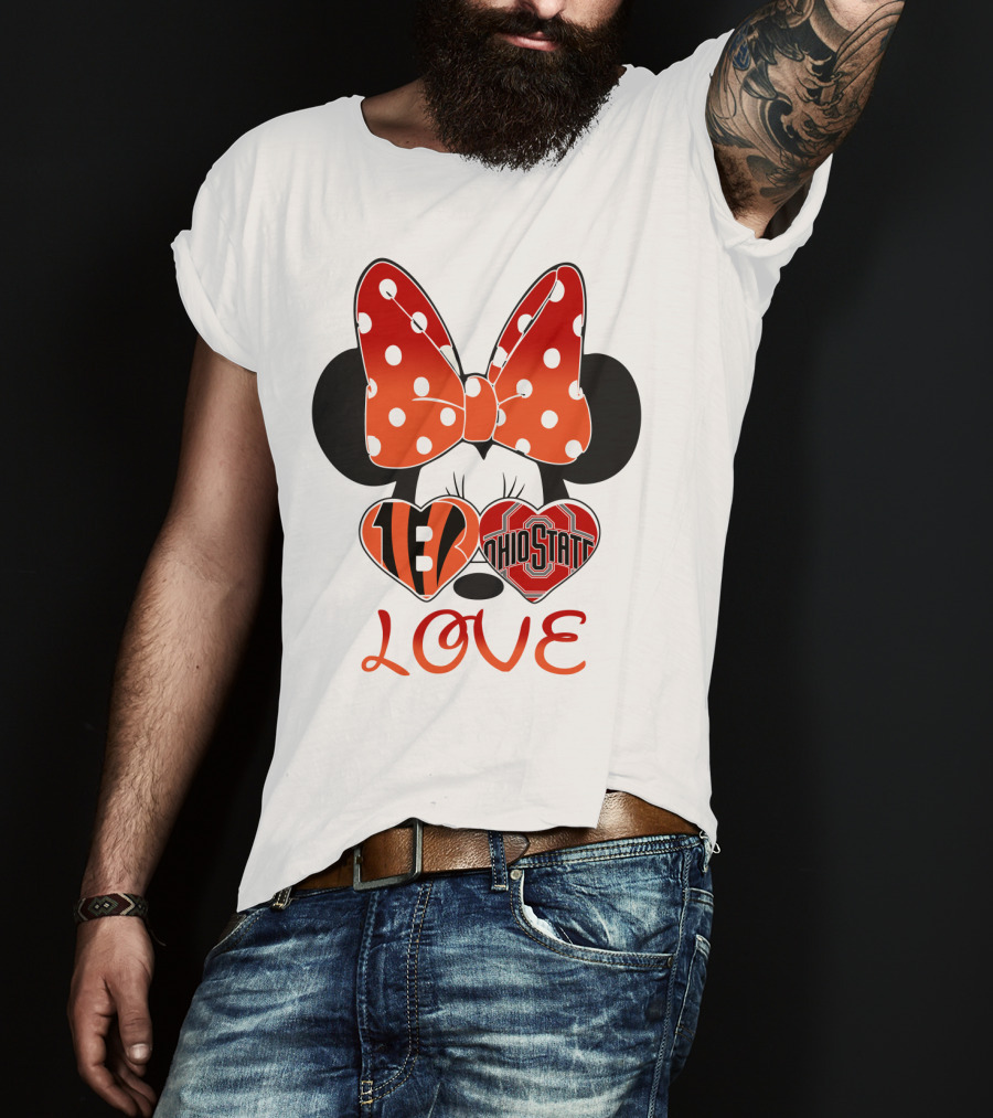 Minnie Mouse Bengals Ohio State Love T-Shirt