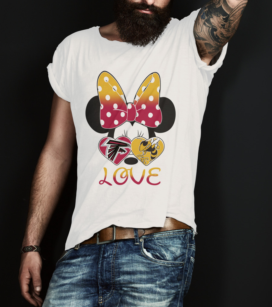 Falcons Georgia Tech Love Minnie Bow T-Shirt