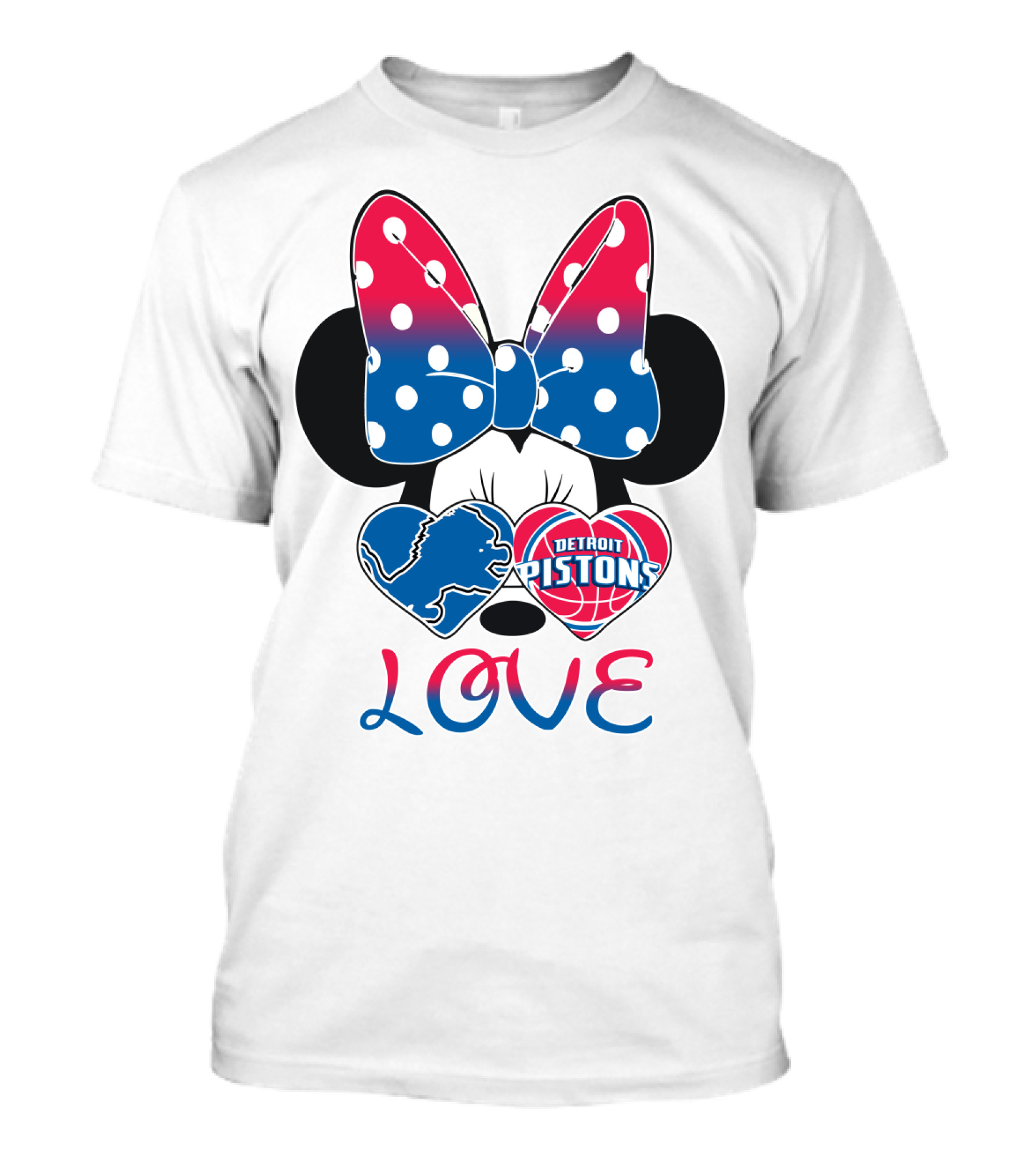 Detroit Pistons Lions Minnie Love T-Shirt