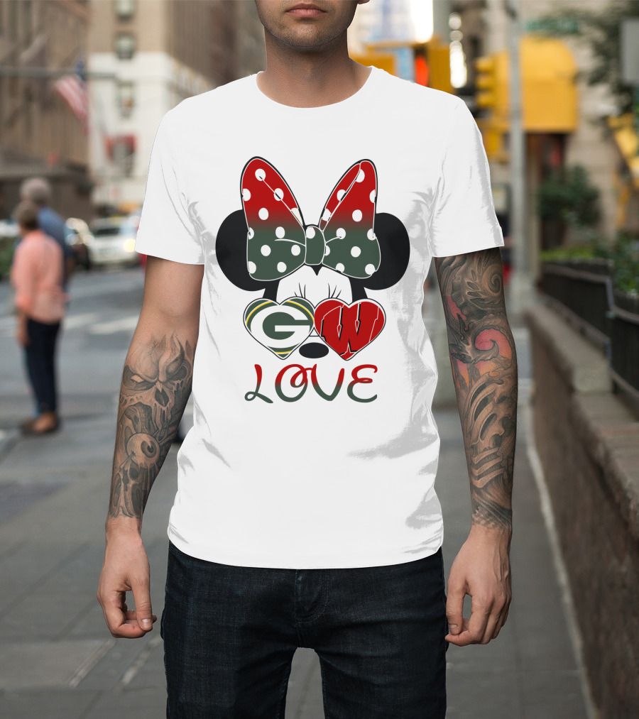 Minnie Mouse Packers Badgers Love T-Shirt