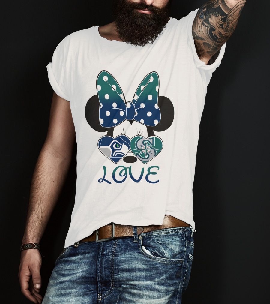 Love Minnie Mouse Seahawk Mariners T-Shirt