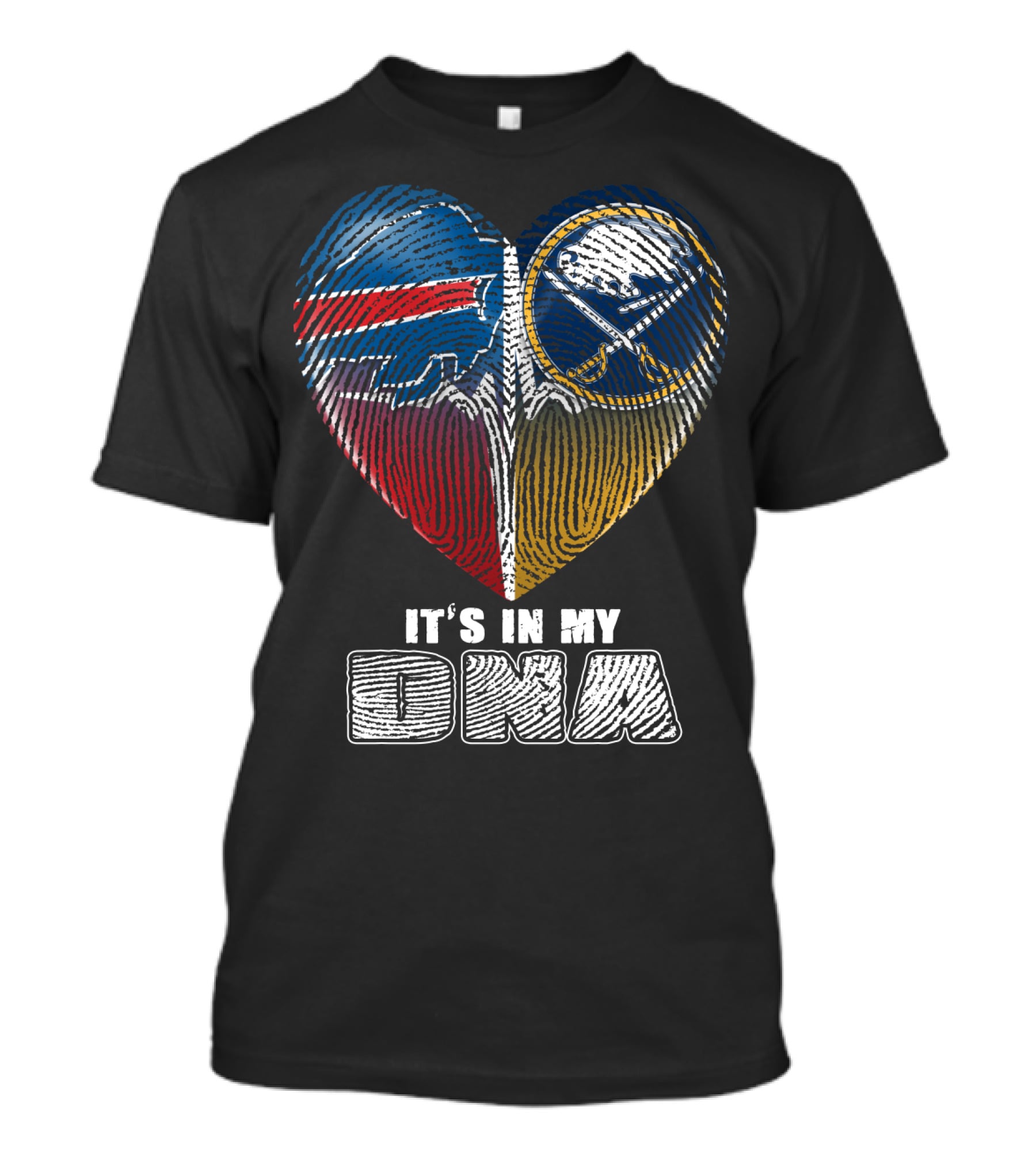 Buffalo Sabres It's In My Dna Heart Fingerprint T-Shirt