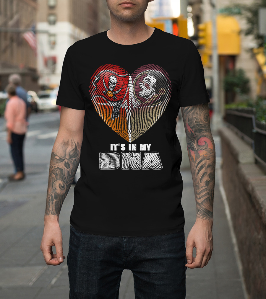 It's In My Dna Buccaneers Seminoles Heart T-Shirt