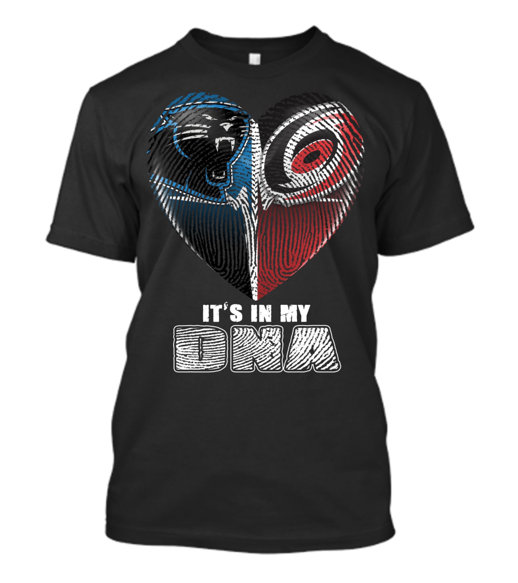 Carolina Panthers And Hurricanes It's In My Dna Heartprint T-Shirt