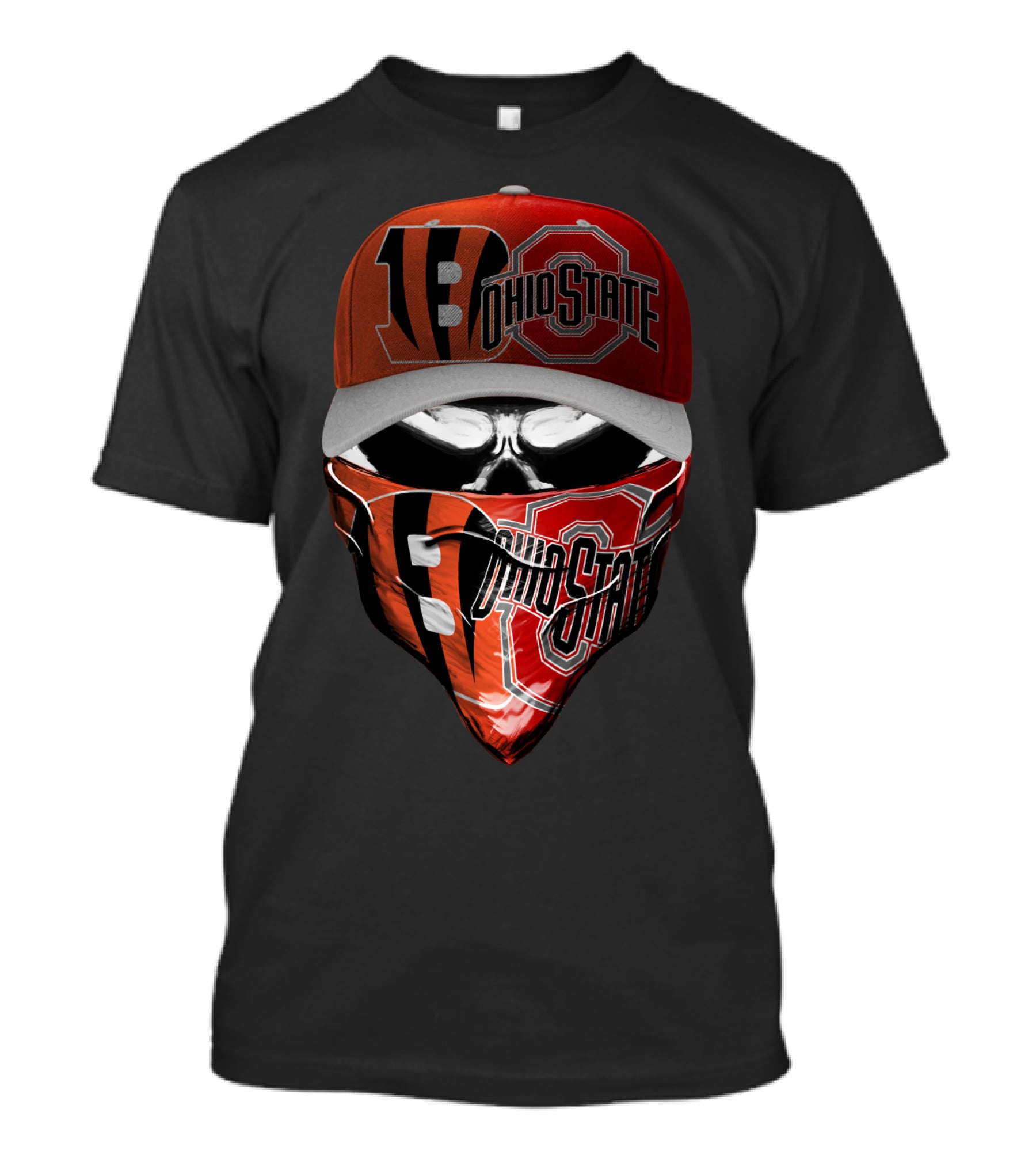 Cincinnati Bengals Ohio State Buckeyes Skullcap Mask T-Shirt