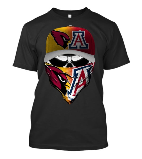 Arizona Cardinals And University Of Arizona Wildcats Fan Mask 'Skum 031' T-Shirt