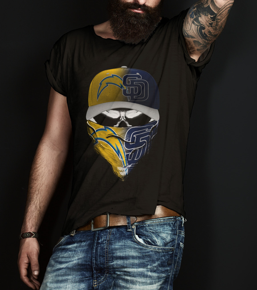 Chargers Padres Skum 033 Cap And Bandana Combo T-Shirt