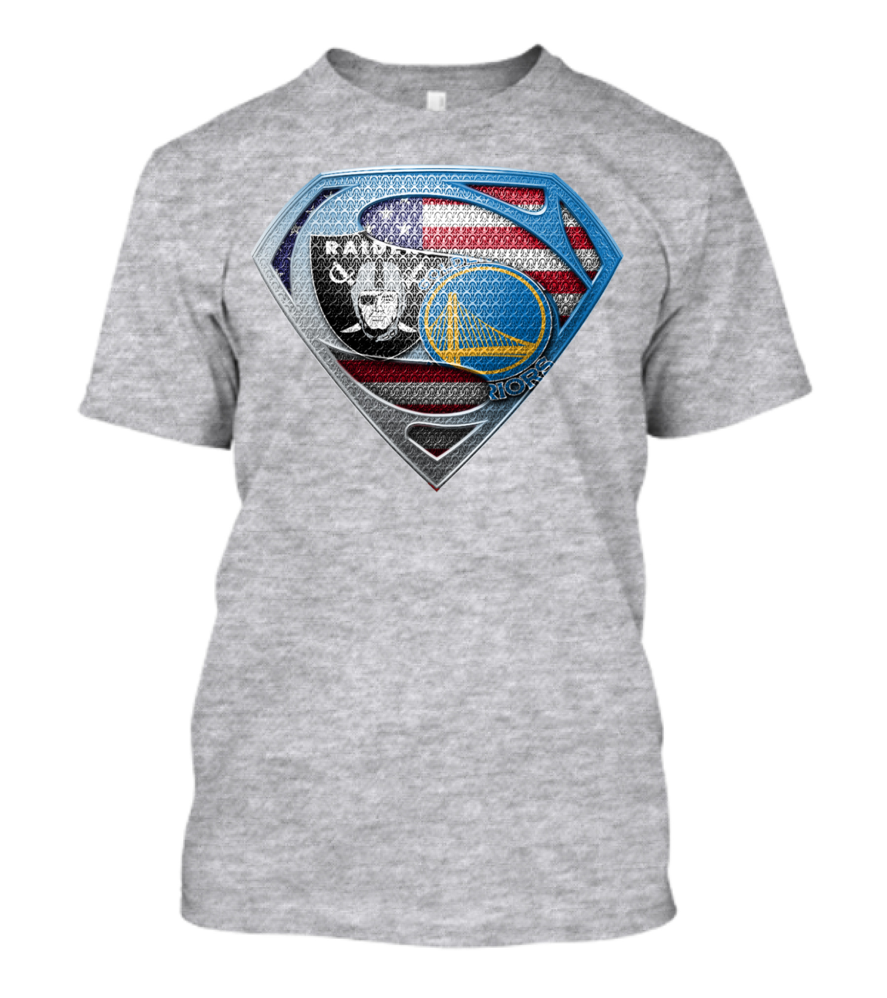 Superhero Shield Raiders Warriors American Flag T-Shirt
