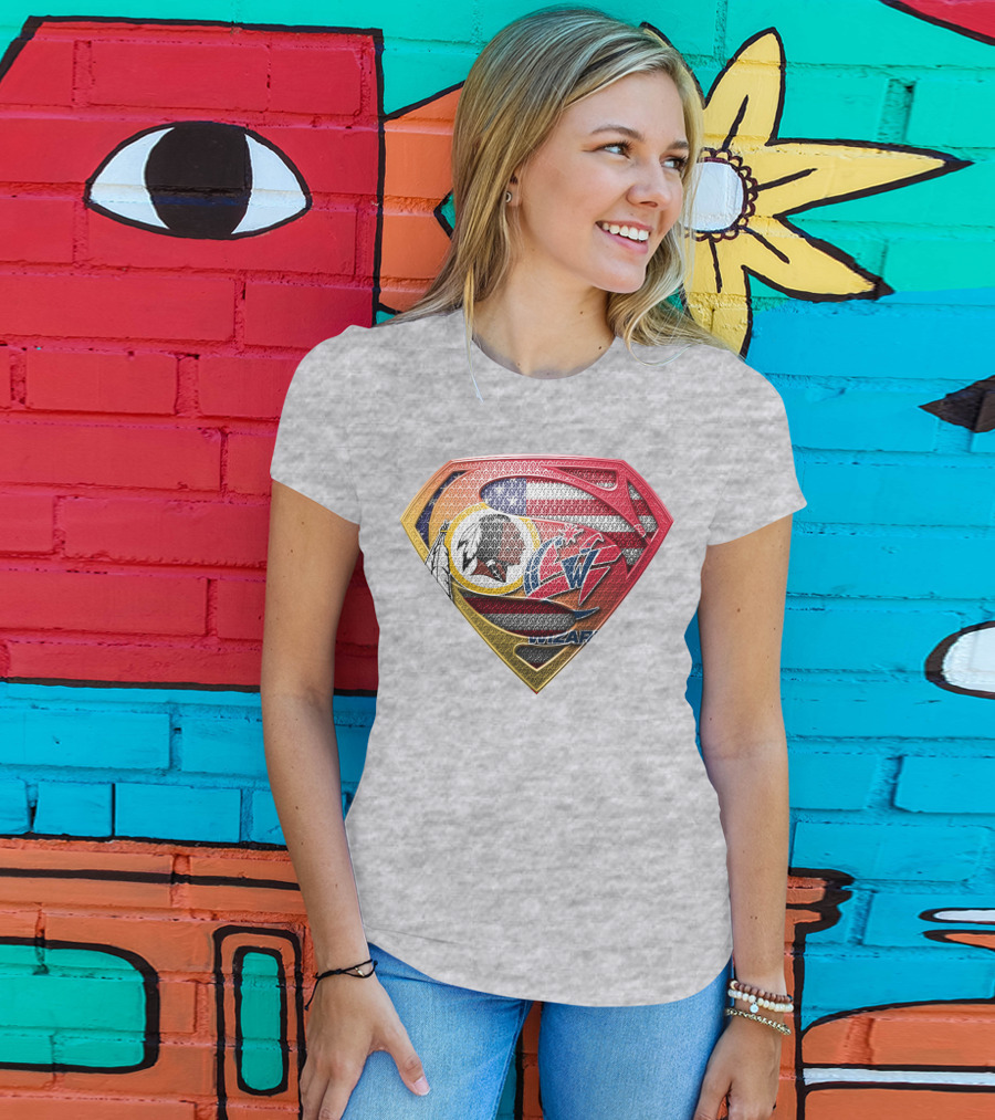 Superman Washington Redskins Wizards Nfl Nba Mix Superhero T-Shirt