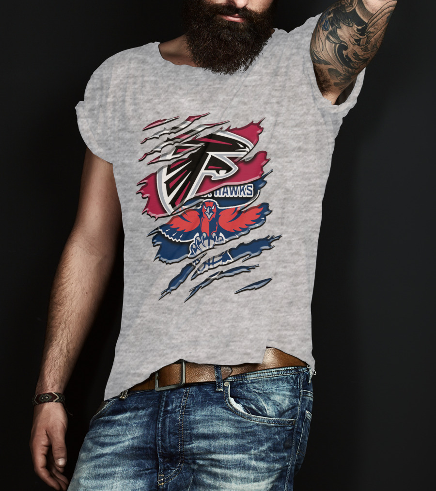Atlanta Falcons And Hawks Logo Crossover Rah 060 T-Shirt